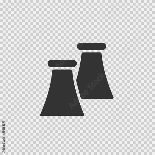 Nuclear power plant vector icon EPS 10. Simple isolated factory sign symbol logo