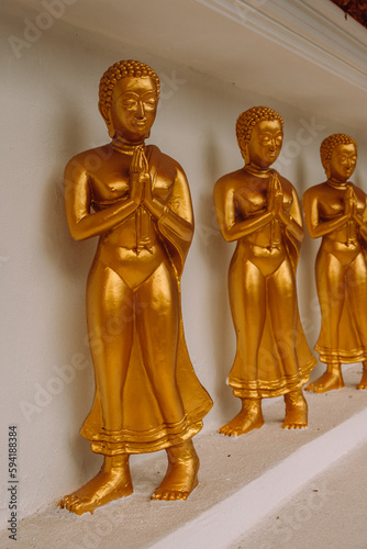 Buddhism Religion Golden Temple Image Sough-East Asian Praying Statue