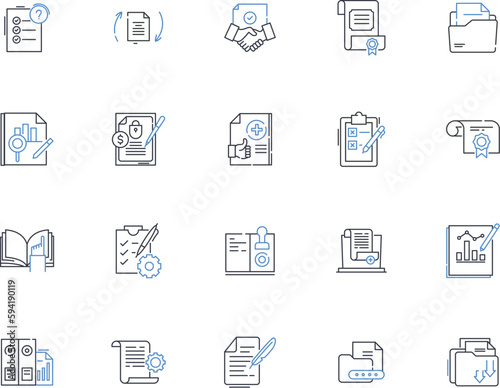 Language line icons collection. Communication, Linguistics, Bilingualism, Multilingualism, Translation, Grammar, Accent vector and linear illustration. Dialect,Phtics,Semantics outline signs set photo