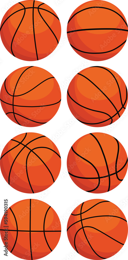 Obraz premium Collection of basketball balls stock illustration, isolated on white background