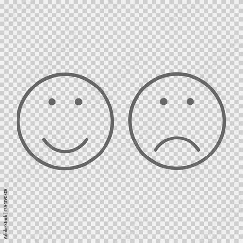 Smile and frown face vector icon eps 10.
