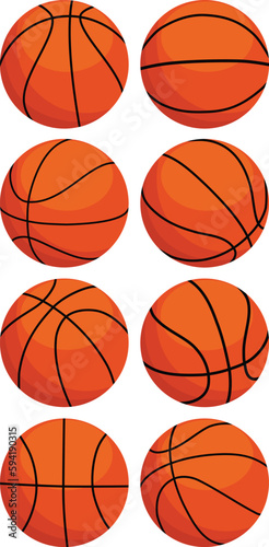 Collection of basketball balls stock illustration, isolated on white background
