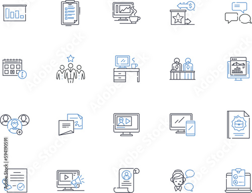 Event business line icons collection. Celebration, Festivity, Gathering, Spectacle, Function, Exhibition, Performance vector and linear illustration. Ceremony,Entertainment,Occasion outline signs set