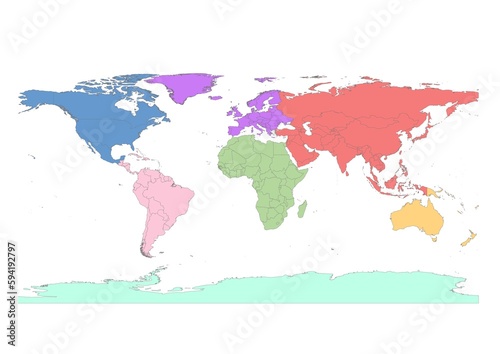 Fototapeta Naklejka Na Ścianę i Meble -  colorful map border infographic land atlas