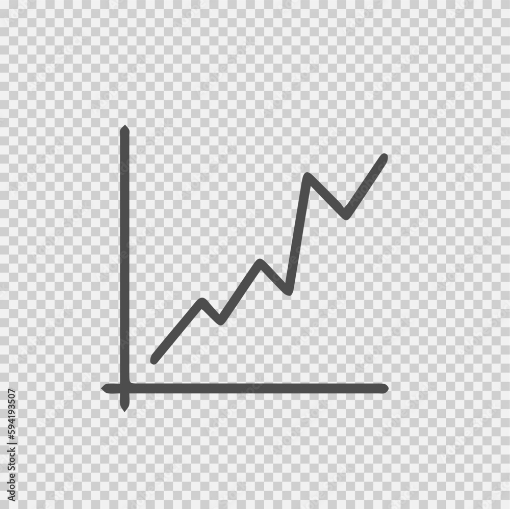 Graph increase vector icon eps 10. Chart going up simple isolated pictogram. Graph increase vector icon eps 10. Chart going up simple isolated pictogram.