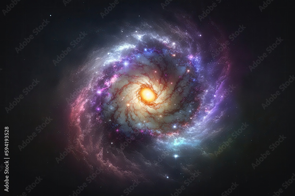 An image of a galaxy collision with two or more galaxie Generative AI 6