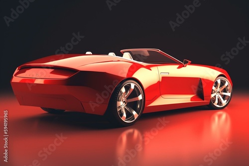 Car Convertible Transportation 3D Illustration Concept. Generative AI