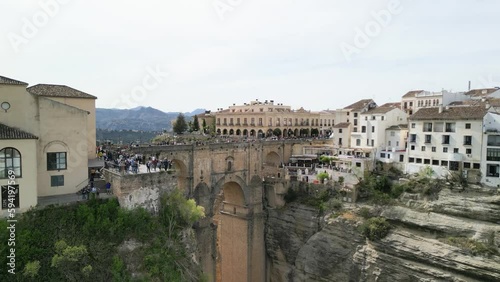Aerial view of Ronda, the major white town of Andalusia, Spain