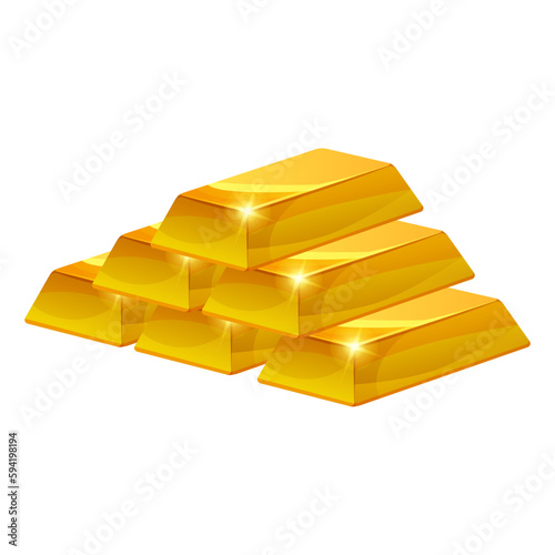Stack of Gold bar icon, ingot. Symbol of richness currency investment, treasury luxury rich photo