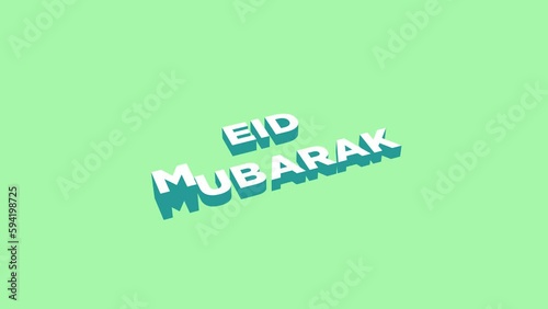 Eid Mubarak 3d Lettering Animation
