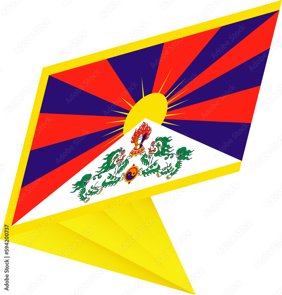 Flag of Tibet, modern pin flag