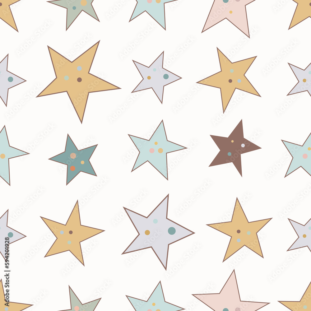 Kids cute starsseamless pattern, delicate color repeat paper. Children background. Cute repeat print. Textile design Kids cute starsseamless pattern, delicate color repeat paper. Children background. Cute repeat print. Textile design