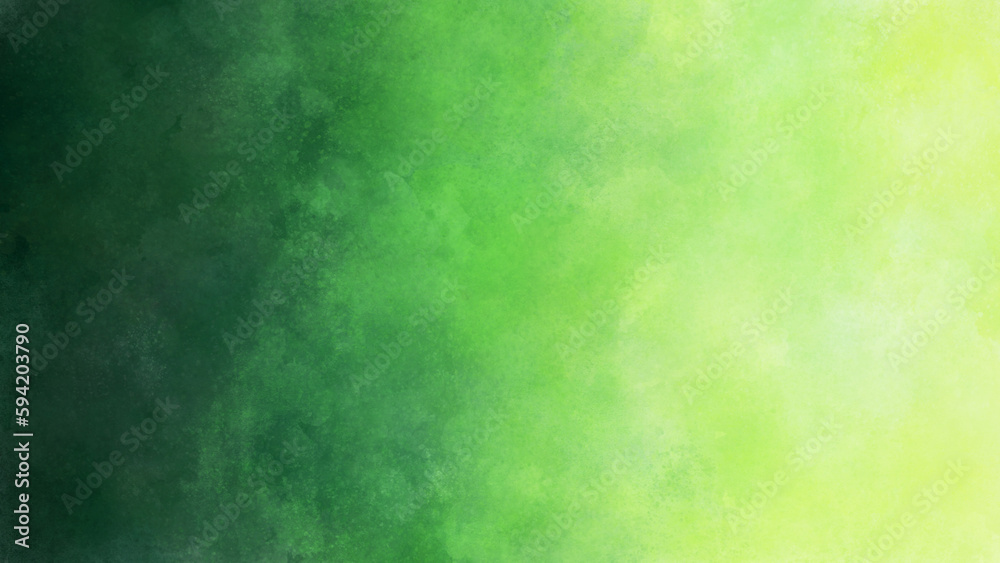 緑の水彩ペイント背景。シンプルな抽象背景素材。	
