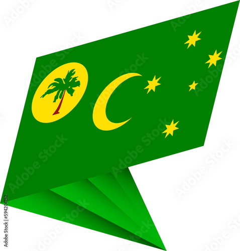 Flag of Cocos Islands, modern pin flag © boldg