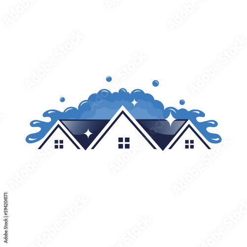 House cleaning logo business on white background