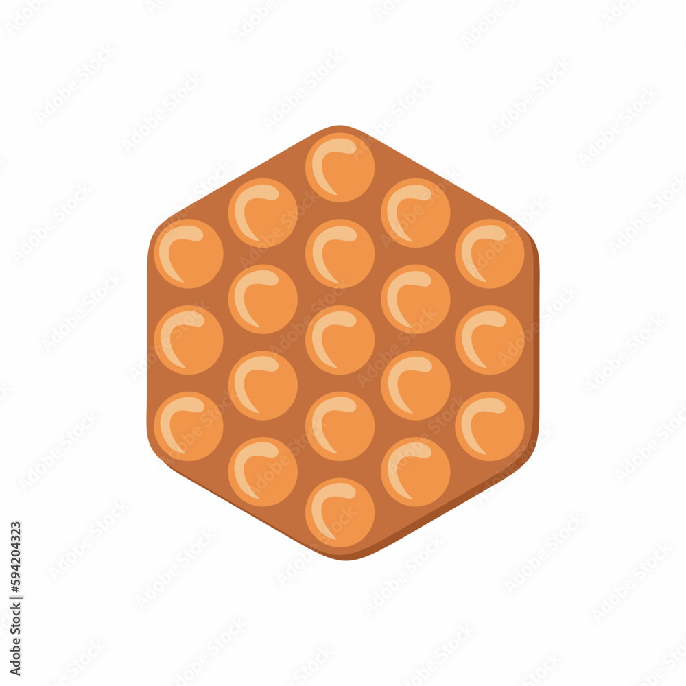 Fresh hong kong bubble waffle on white background vector illustration Fresh hong kong bubble waffle on white background vector illustration