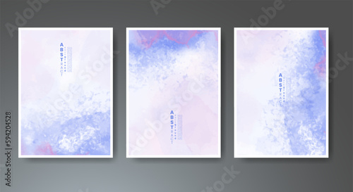 Set of creative hand painted abstract watercolor background. Design for your cover, date, postcard, banner, logo.