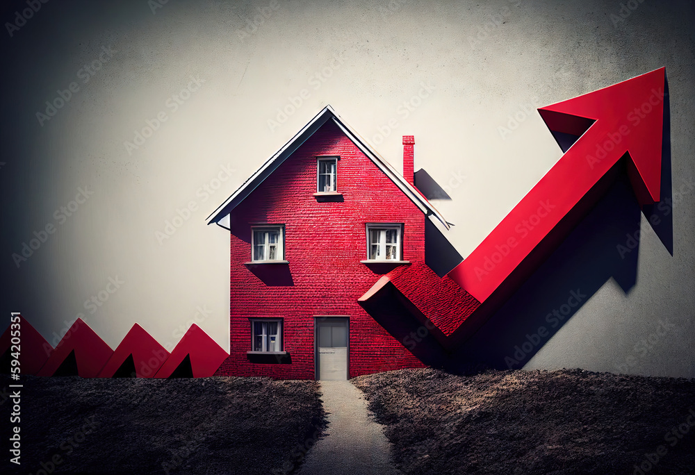 Housing Prices on the Rise. Generative AI - obrazy, fototapety, plakaty 