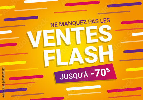 Bannière de ventes flash, jusqu'à -70% Jaune