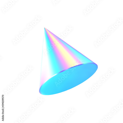 3d geometric shape . Hologram cinus figure isolated background.Vector realistic illustration. photo