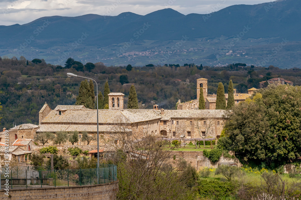 View of the ghost town of Celleno, Viterbo, Italy and its surroundings