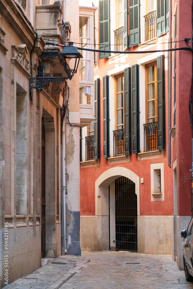 street in the old town of Palma de Mallorca,