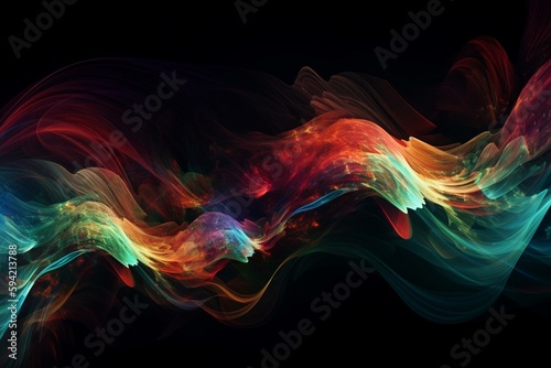 Abstract background illustration, modern hipster futuristic fractal flame graphic. colorful surreal poster, banner. Generative AI
