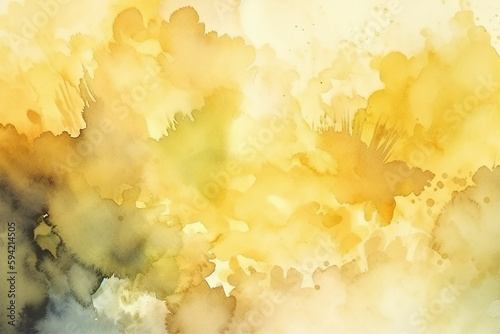 Yellow watercolor abstract background © Budi