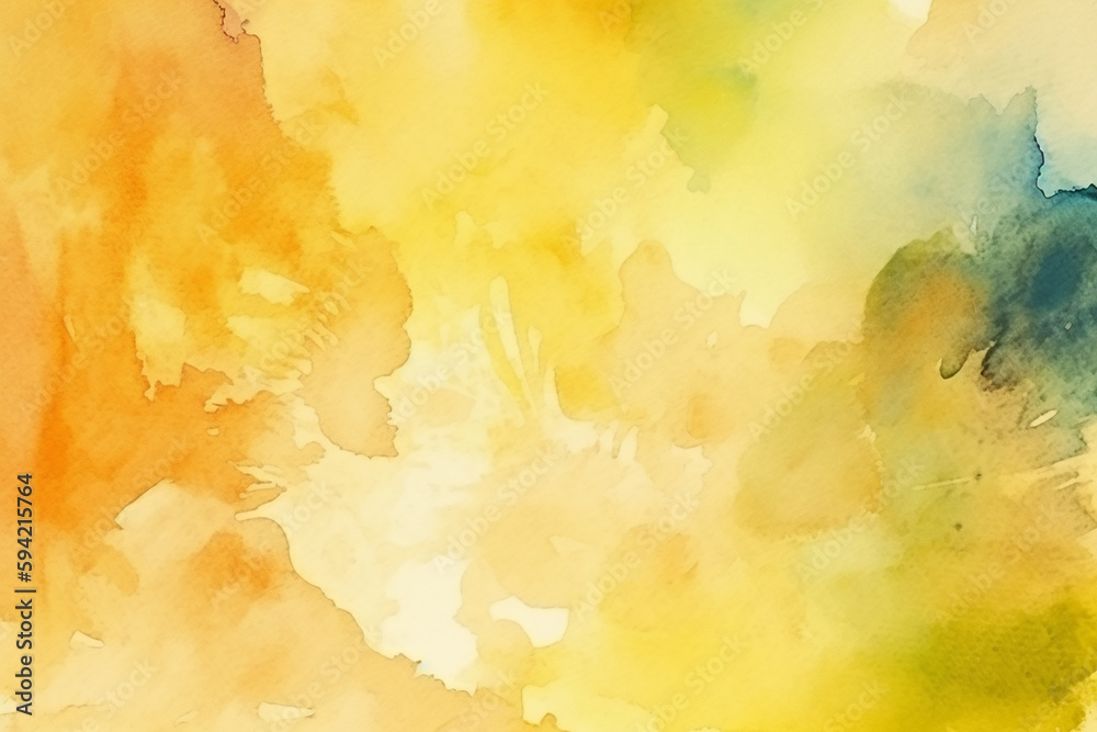 Yellow watercolor abstract background
