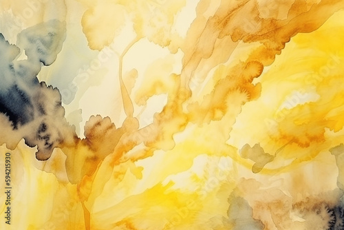 Yellow watercolor abstract background