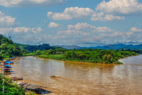 Fototapeta Naklejka Na Ścianę i Meble -  Golden Triangle at Mekong River, Chiang Rai Province, Thailand
