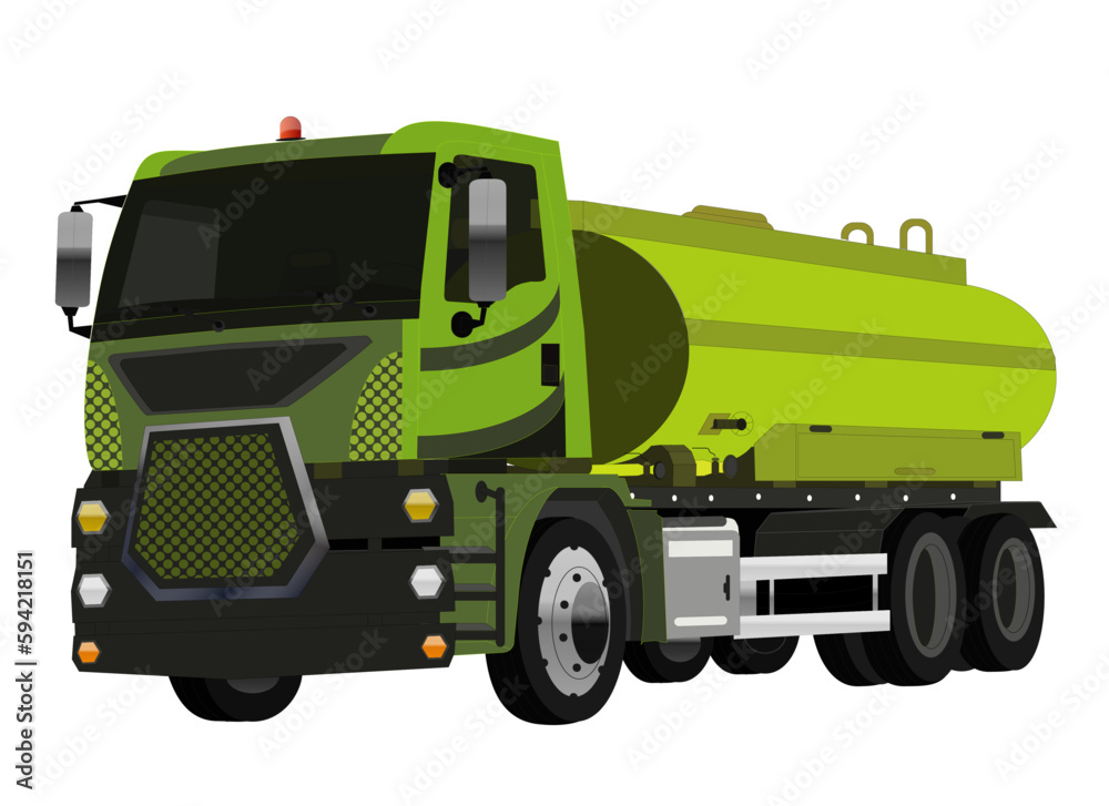 A truck of petroleum products in a green vector with its degrees