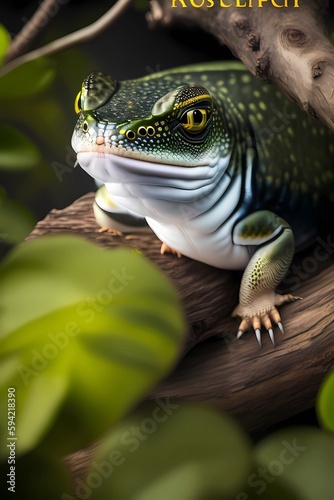 A picture of lizard in the Forest  Amazon Forest. Generative AI 