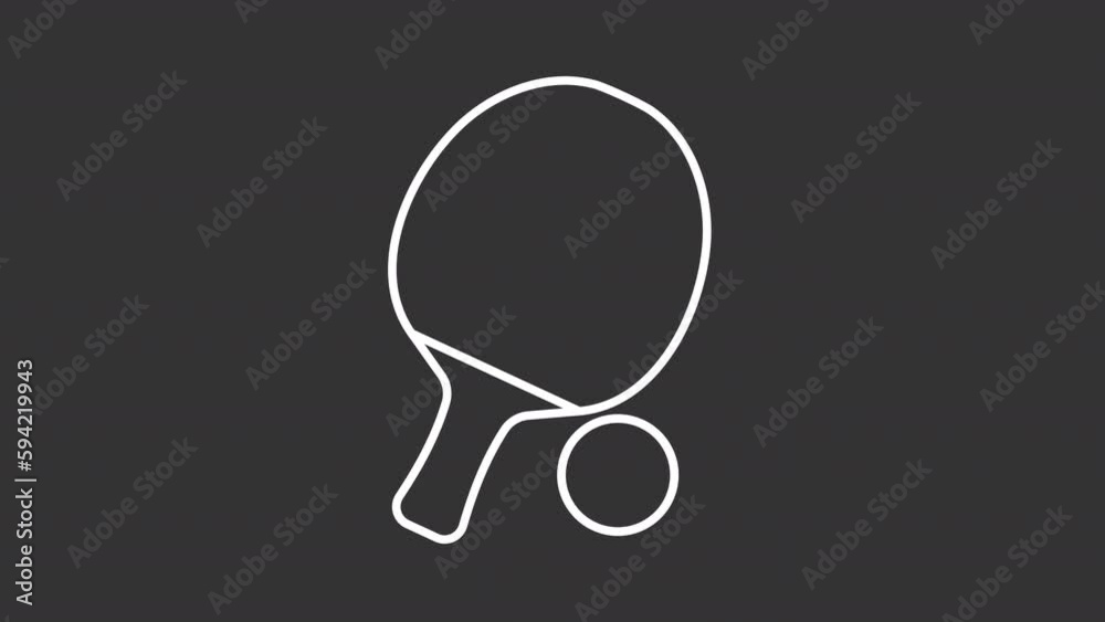 Vidéo Stock Ping pong white line animation. Paddle hits ball. Table