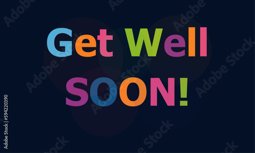 Get Well Soon Colorful Text Banner