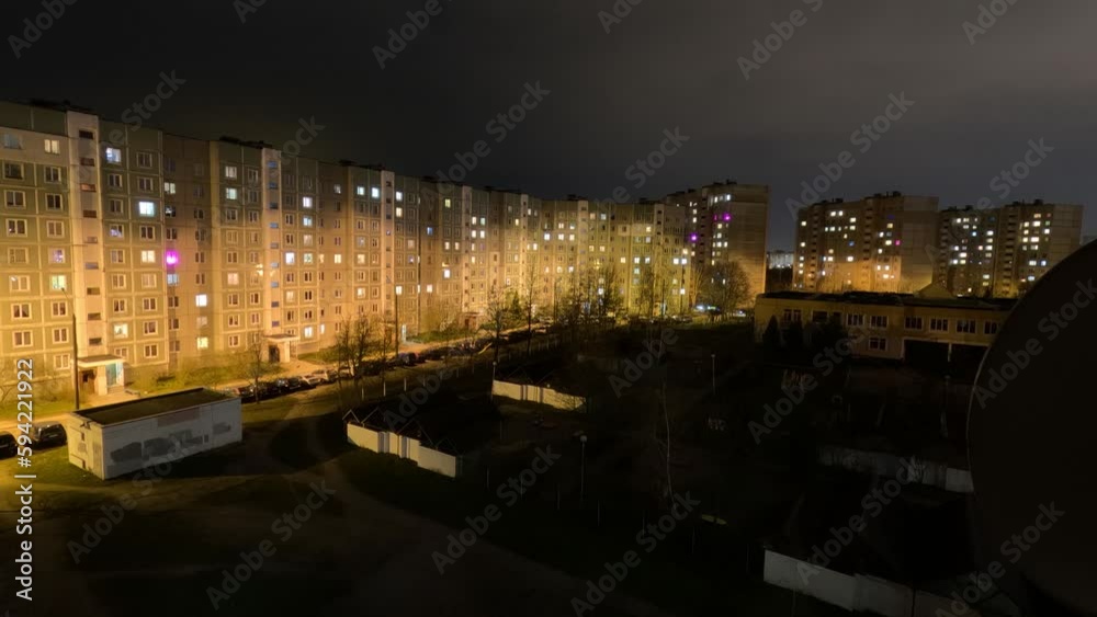 Lights of the night city, the lights in the windows turn on and off, time warps mode Lights of the night city, the lights in the windows turn on and off, time warps mode