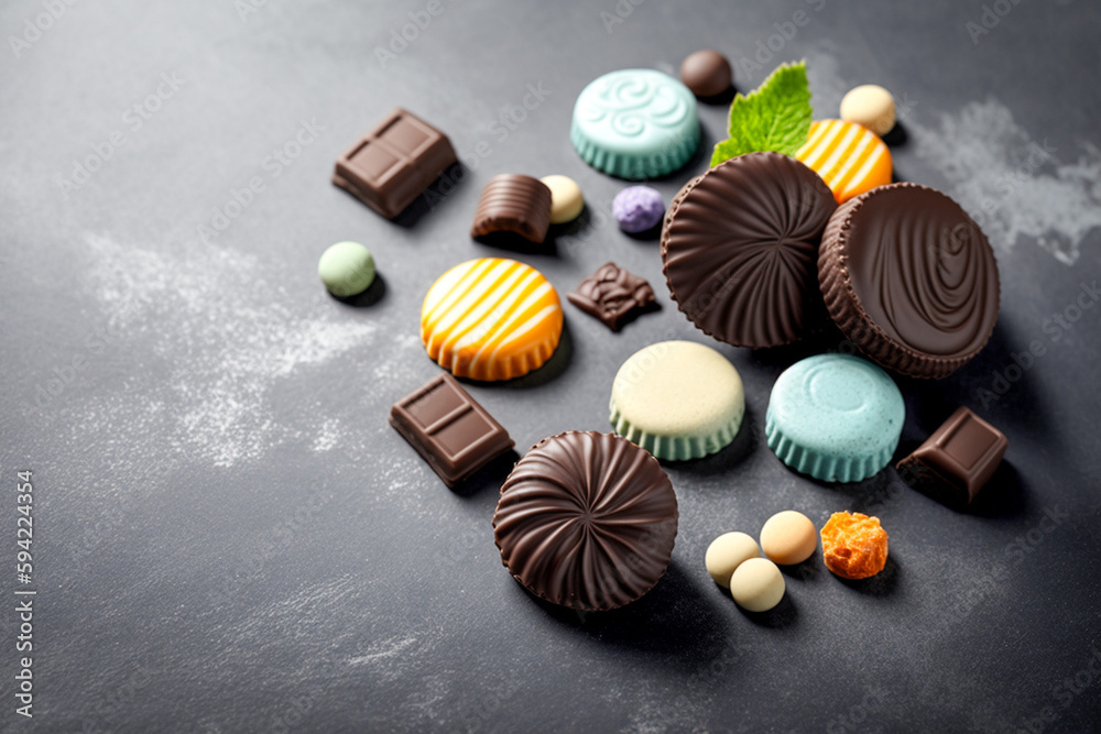 Obraz premium Tasty chocolade, super photo realistic background. Generative ai illustration