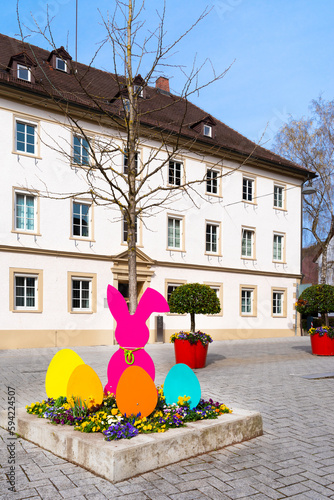 Easter decoration in Nagold city center in spring, Baden Württemberg, Black Forest photo