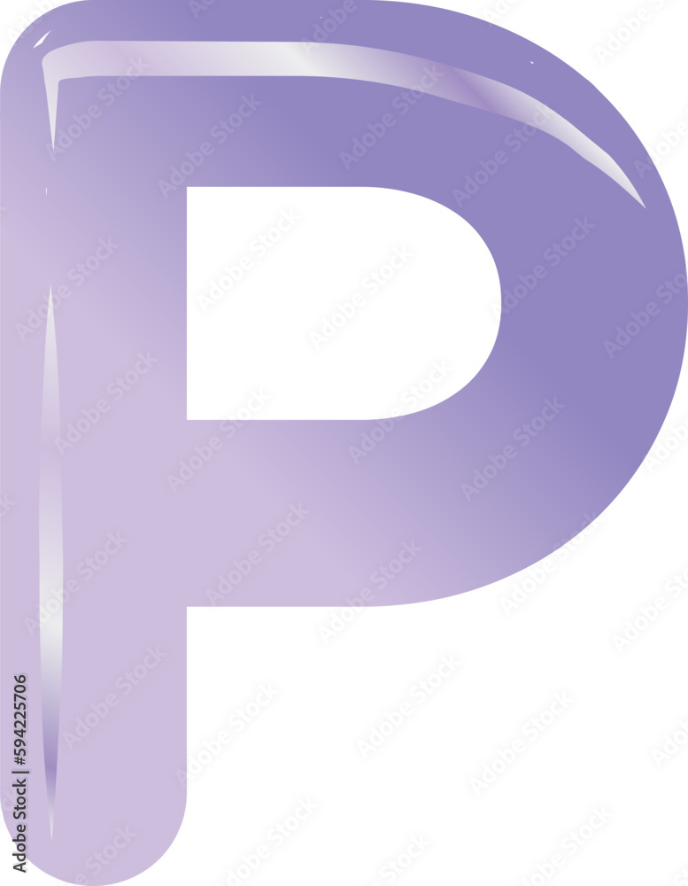 Purple bold alphabet letter P