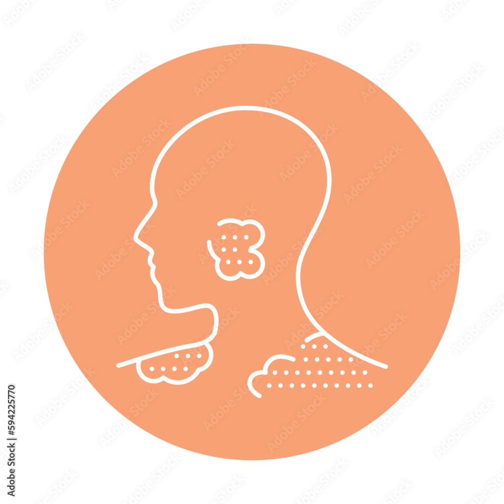Skin itch color line icon. Human diseases.