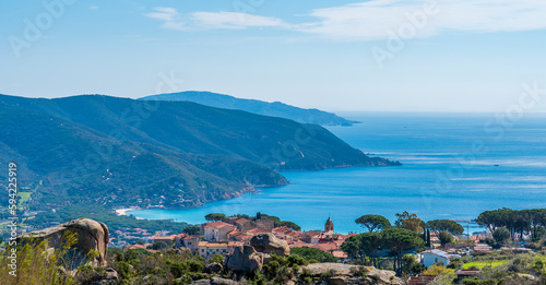 Coastline of Elba island in springtime