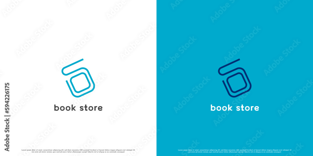 Letter S 5 book logo design illustration. Abstract silhouette illustration line art geometric monogram minimalist letter s number 5 simple flat book shape. Suitable for education company web app icon.