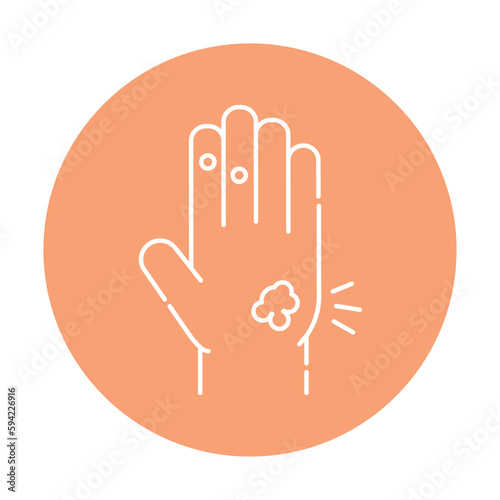 Warts color line icon. Human diseases.