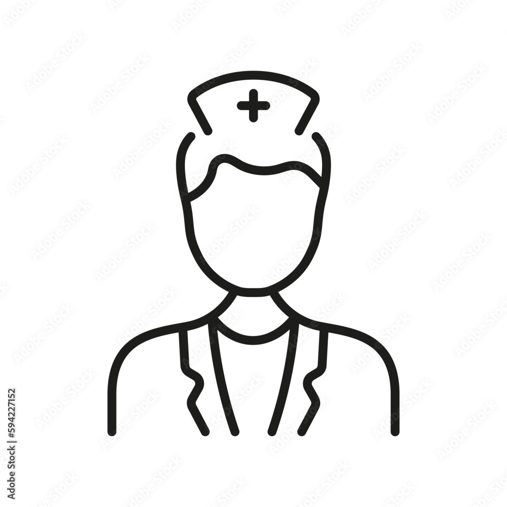 Dentist Man Line Icon. Dental Doctor Linear Pictogram. Physician Specialist, Orthodontist, Endodontist Outline Symbol. Dental Surgeon Sign. Editable Stroke. Isolated Vector Illustration Dentist Man Line Icon. Dental Doctor Linear Pictogram. Physician Specialist, Orthodontist, Endodontist Outline Symbol. Dental Surgeon Sign. Editable Stroke. Isolated Vector Illustration