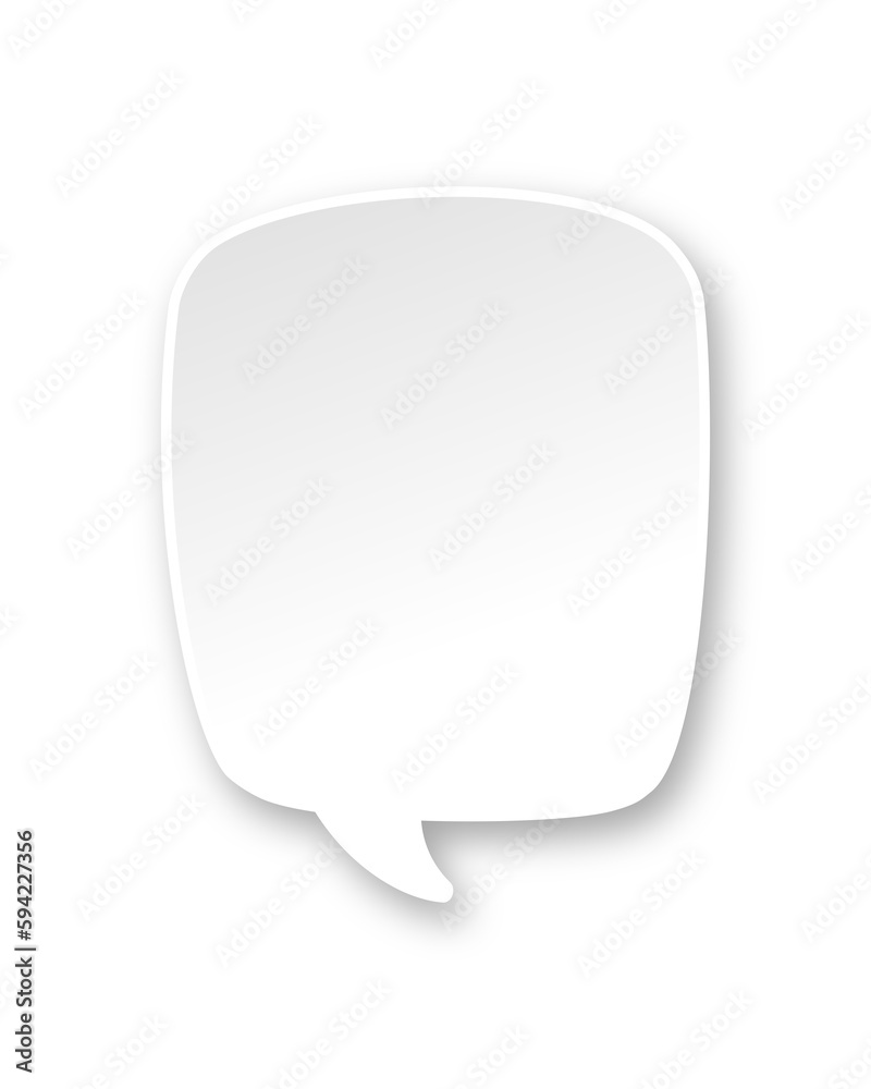 White 3D paper speech bubble. Simple minimal thought balloon infographic design element White 3D paper speech bubble. Simple minimal thought balloon infographic design element