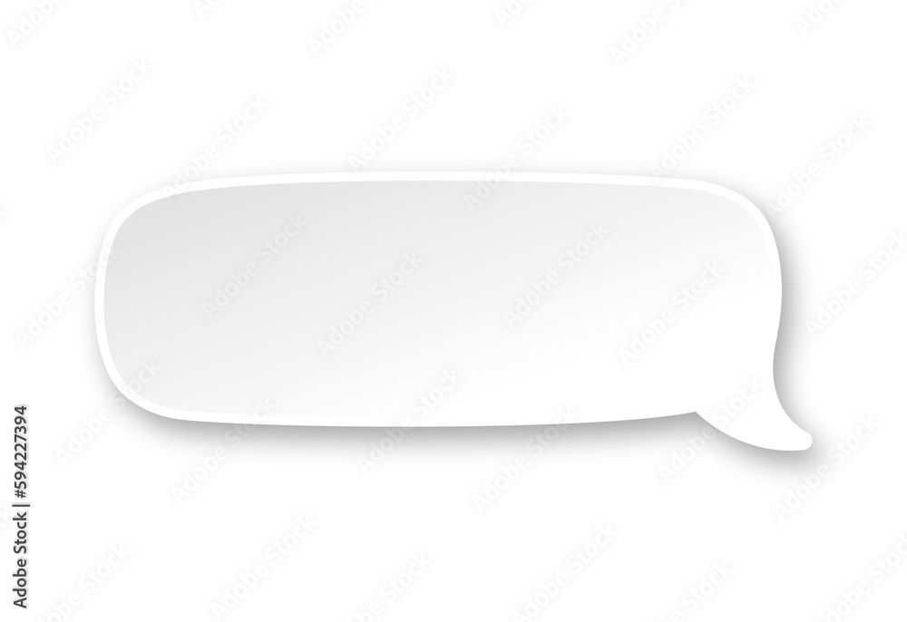 White 3D paper speech bubble. Simple minimal thought balloon infographic design element White 3D paper speech bubble. Simple minimal thought balloon infographic design element