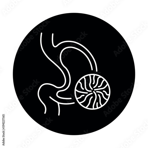 Gastric ulcer color line icon. Human diseases.