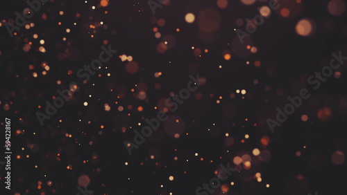 Flickering Particles, random motion of particles.On beatiful relaxing Background. Glittering Particles With Bokeh in volumetric light