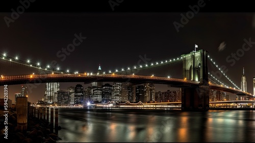 city bridge at night, ai generative © nataliya_ua