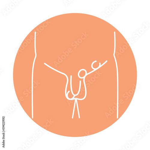 Cryptorchidism color line icon. Human diseases. photo